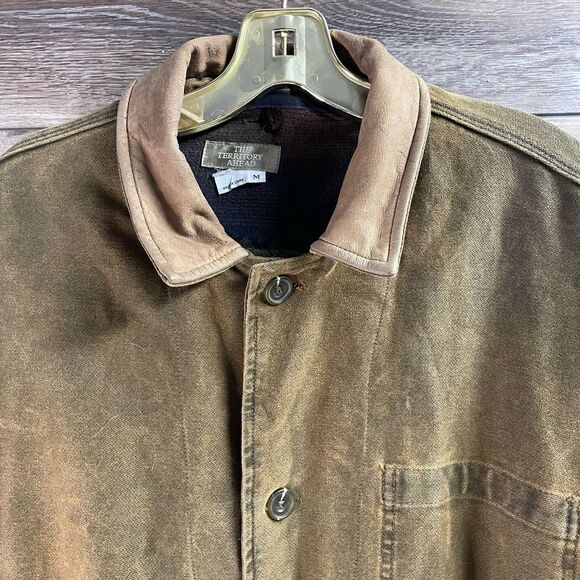 THE TERRITORY AHEAD Men’s Lined Barn Chore Jacket Coat Size Medium Brown READ - Picture 6 of 15
